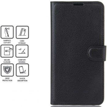 Dirbtinos odos atverčiamas dėklas juodas (ZENFONE LIVE ZB501KL)
